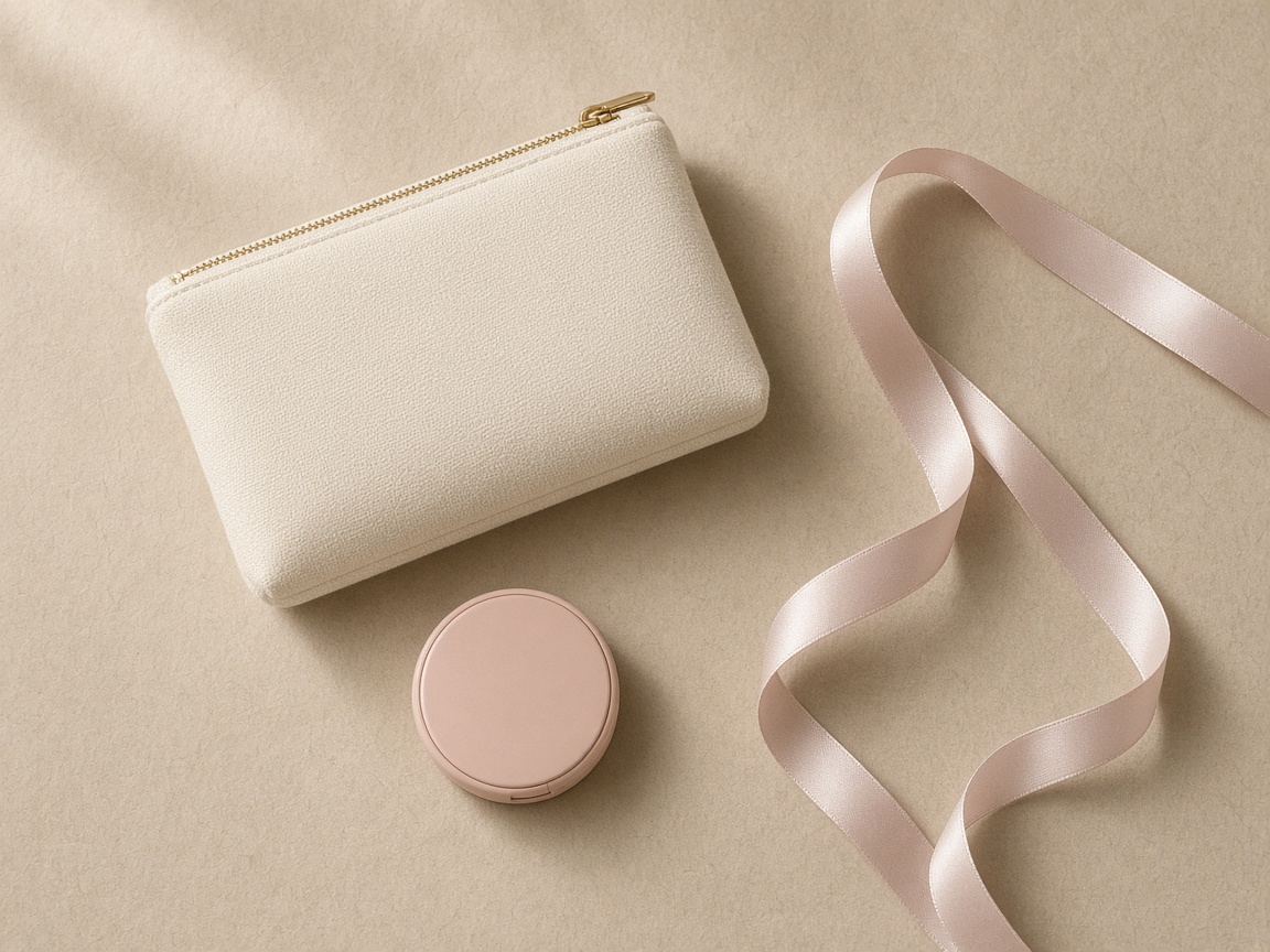 A soft flat lay of a beauty edit